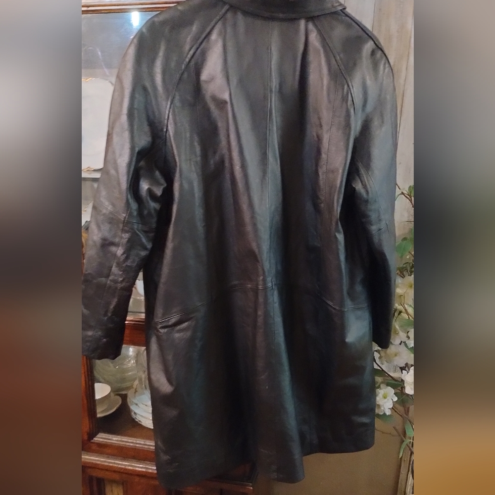 Excelled Black Genuine Leather Coat (XL) - Picture 7 of 7